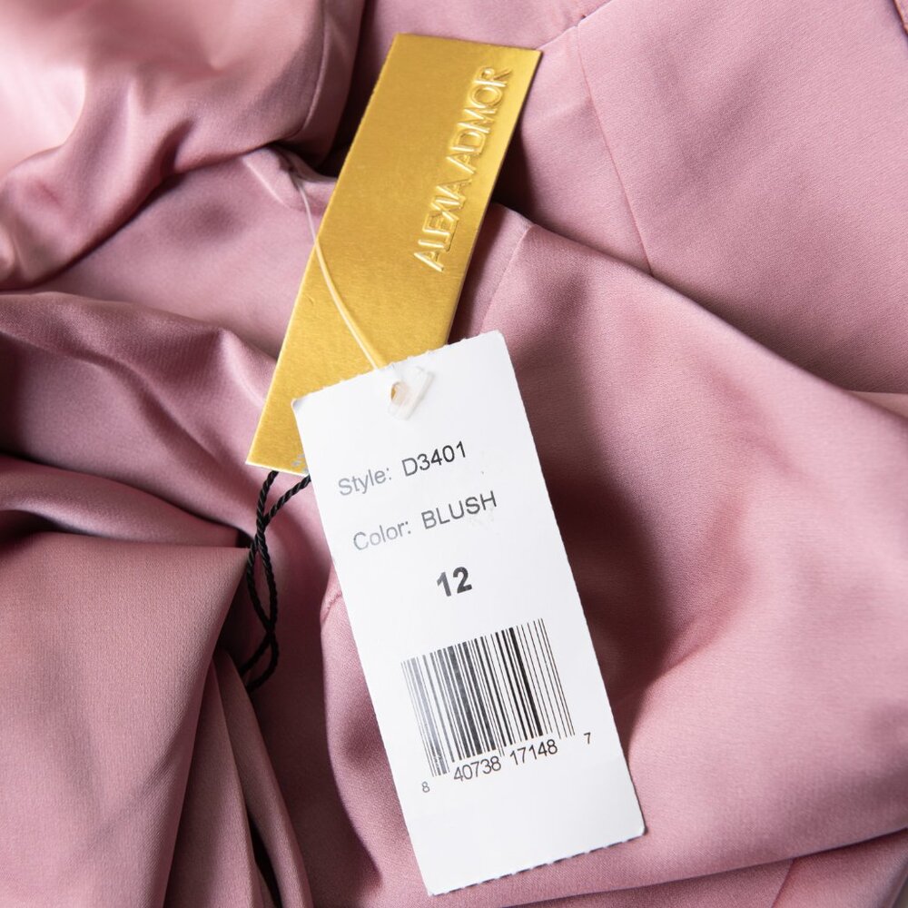 Alexia Admor Brooklyn Dress Mock Neck Midi Fit & Flare Blush Pink Size 12 New - Picture 5 of 10